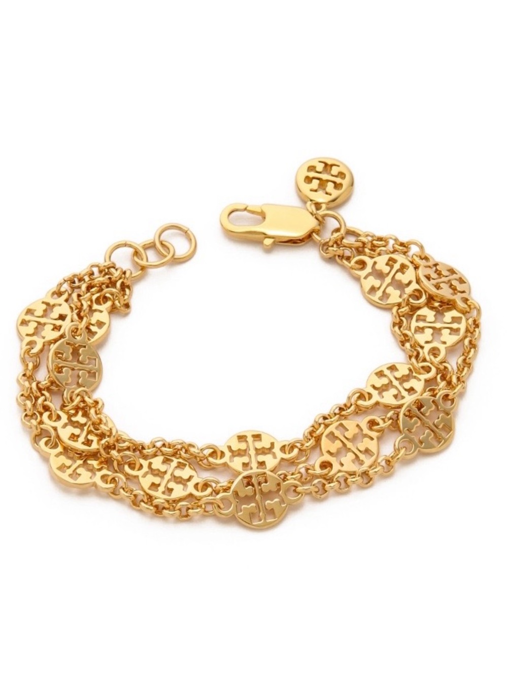 Tory Burch 3 strand gold bracelet
